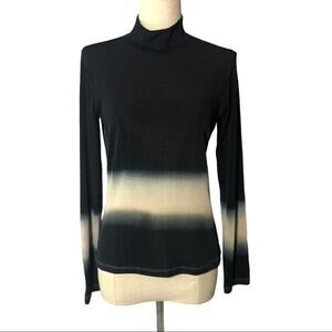 Weston Wear M black dip dye mock neck top.